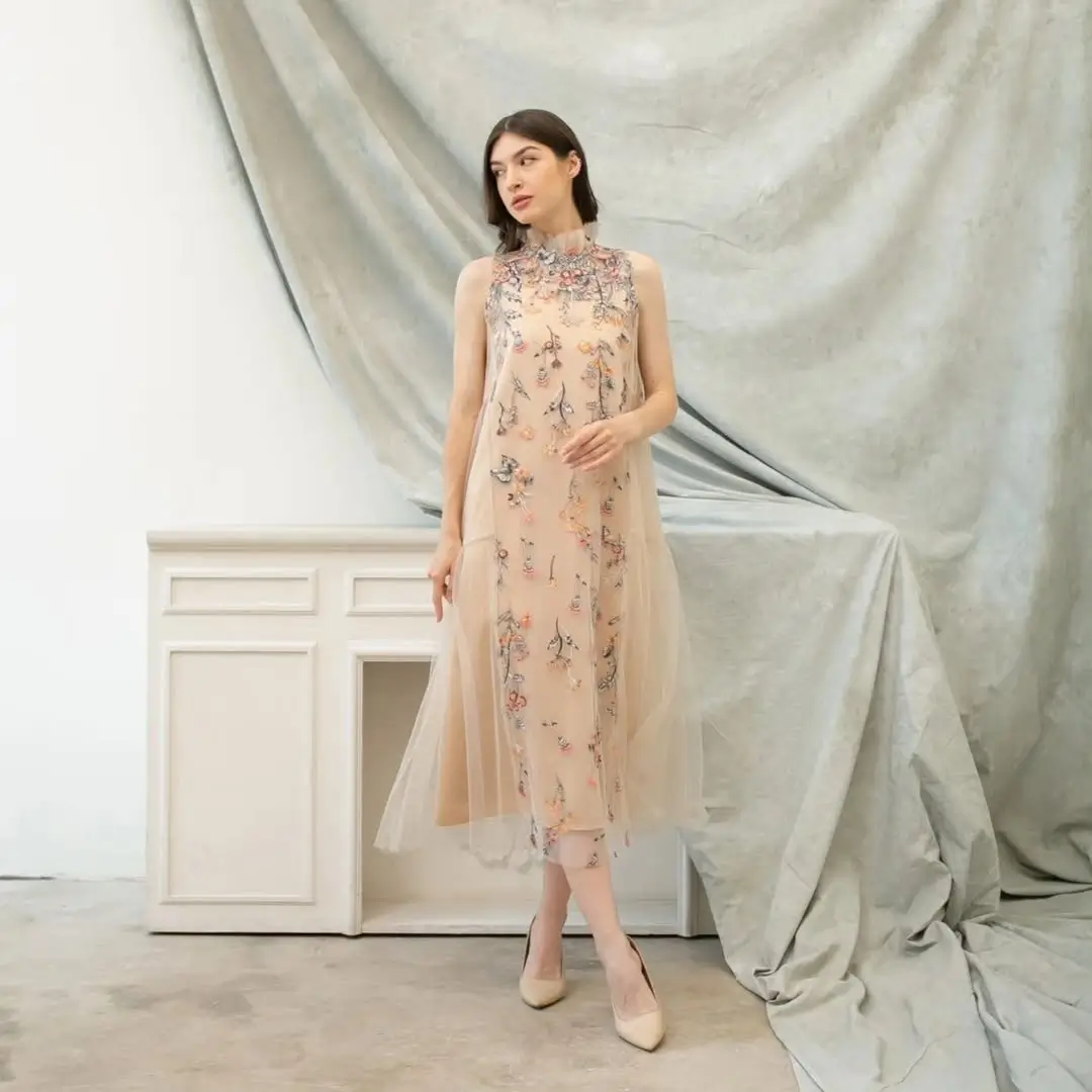 floral summer sleeveless dresses 2026 Delicate Embroidery and Barely-There Elegance