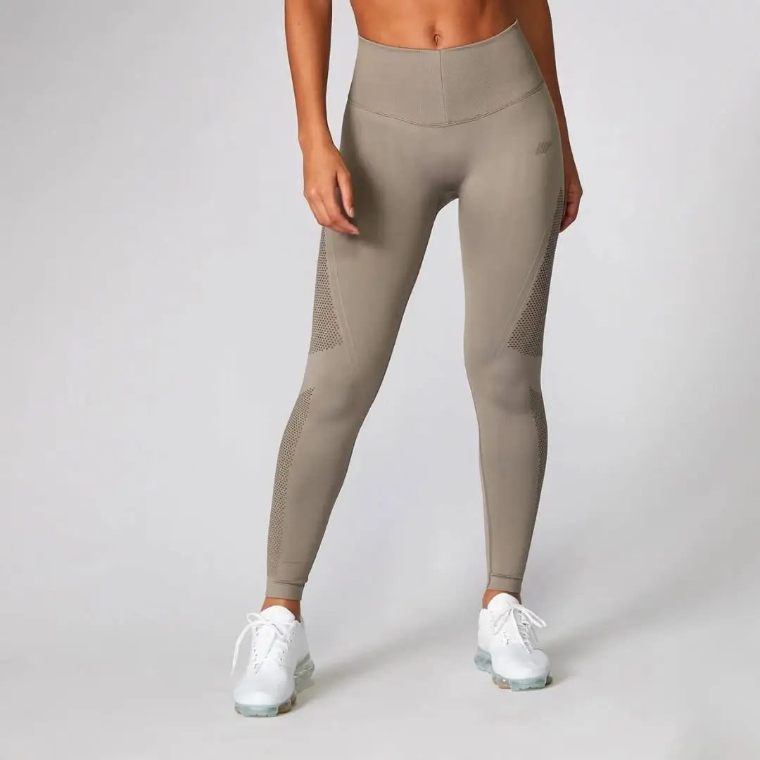 sporty legging outfits summer 2026 Neutral Taupe Performance Leggings