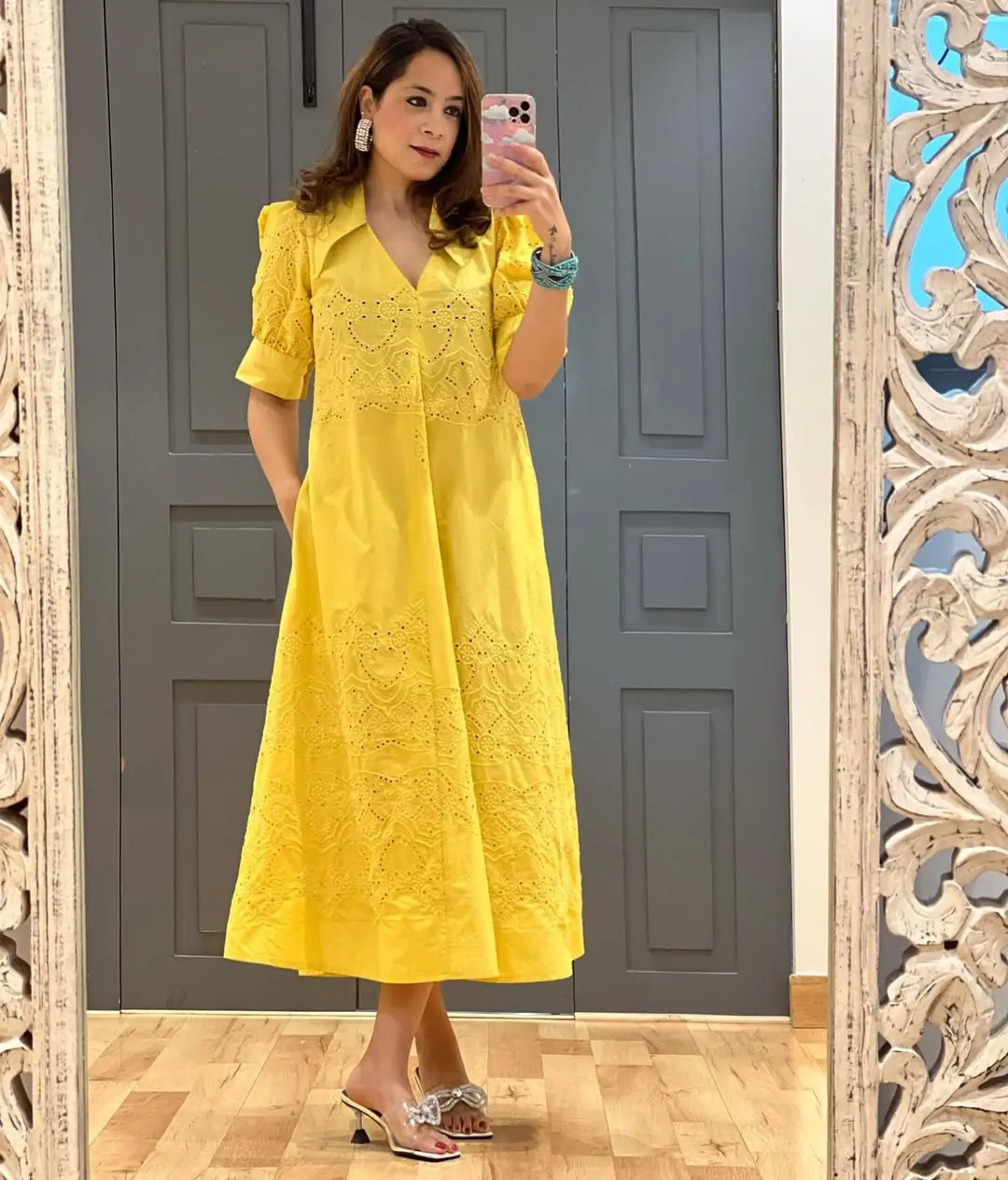 summer cotton dresses 2026 Sunlit Yellow Embroidery That Brightens the Entire Mood
