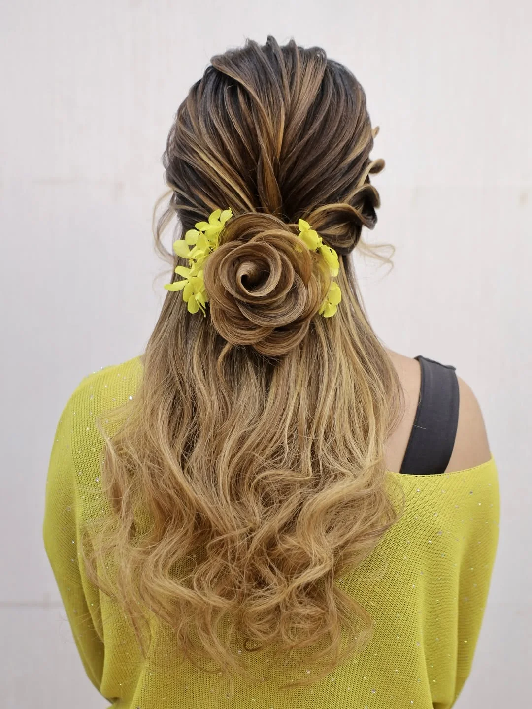 best summer easy hairstyle 2026 Floral Half-Up Rosette