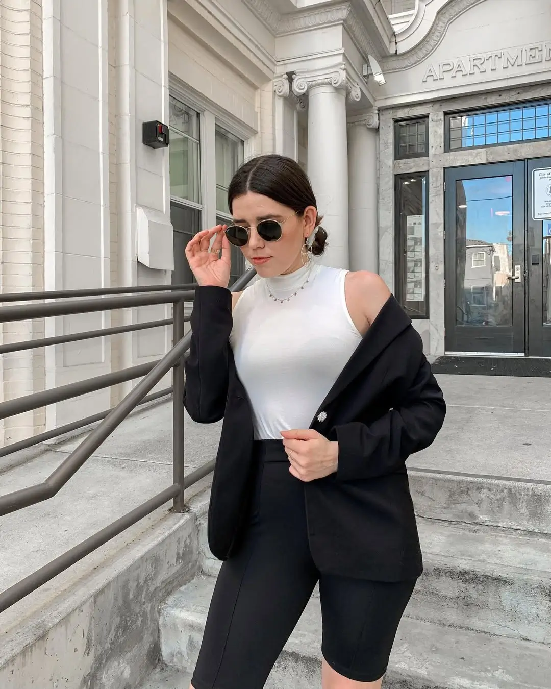 biker shorts outfits summer 2026 Sharp Contrast: The Modern Blazer Return