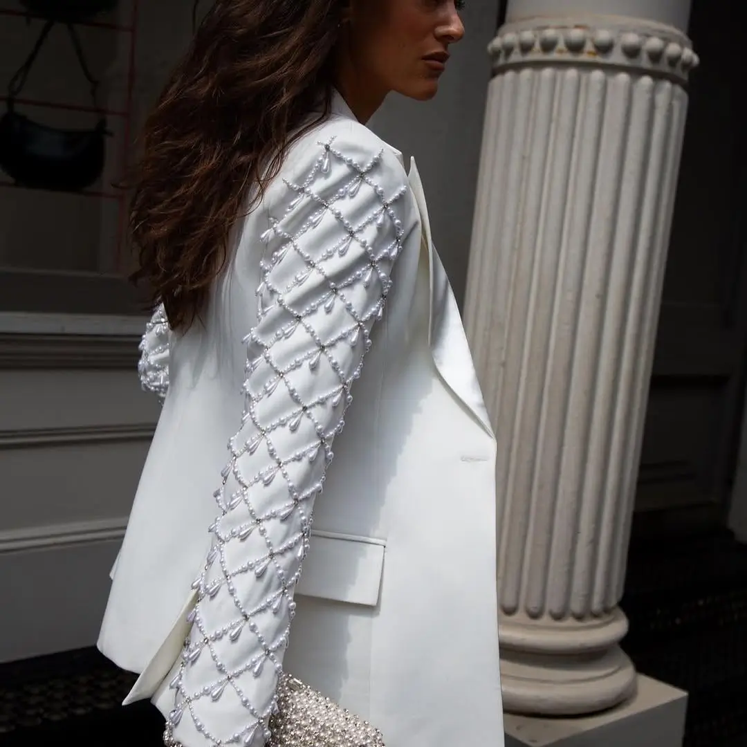 casual summer blazer outfits 2026 Elevated White with Subtle Statement Details