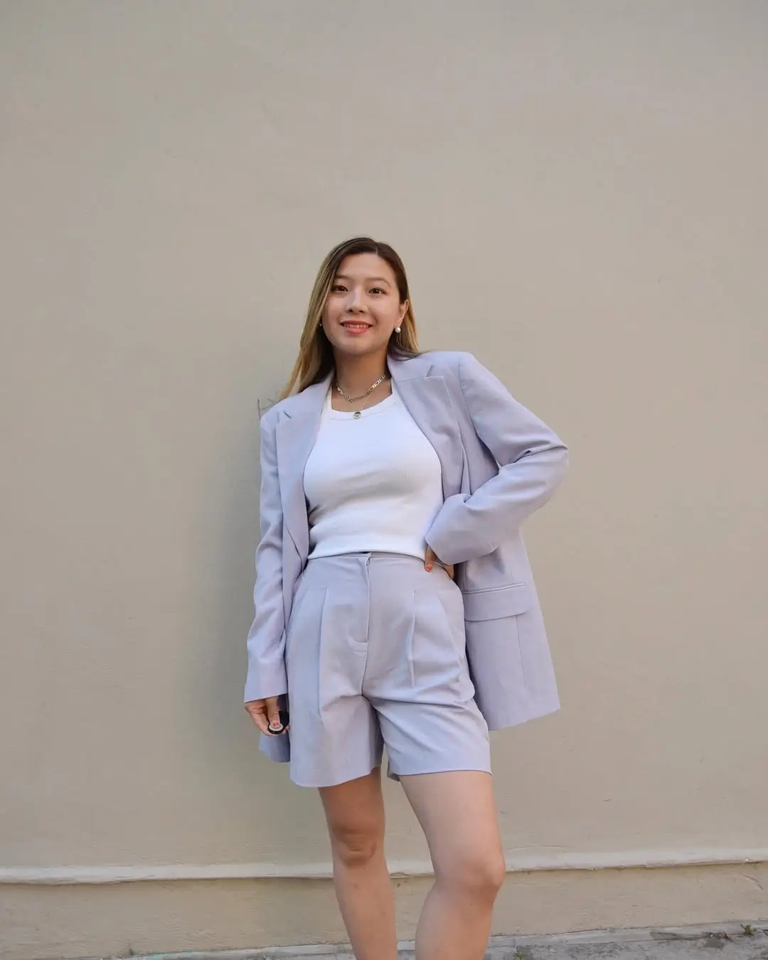 casual summer blazer outfits 2026 Soft Lavender Tailoring That Feels Effortless