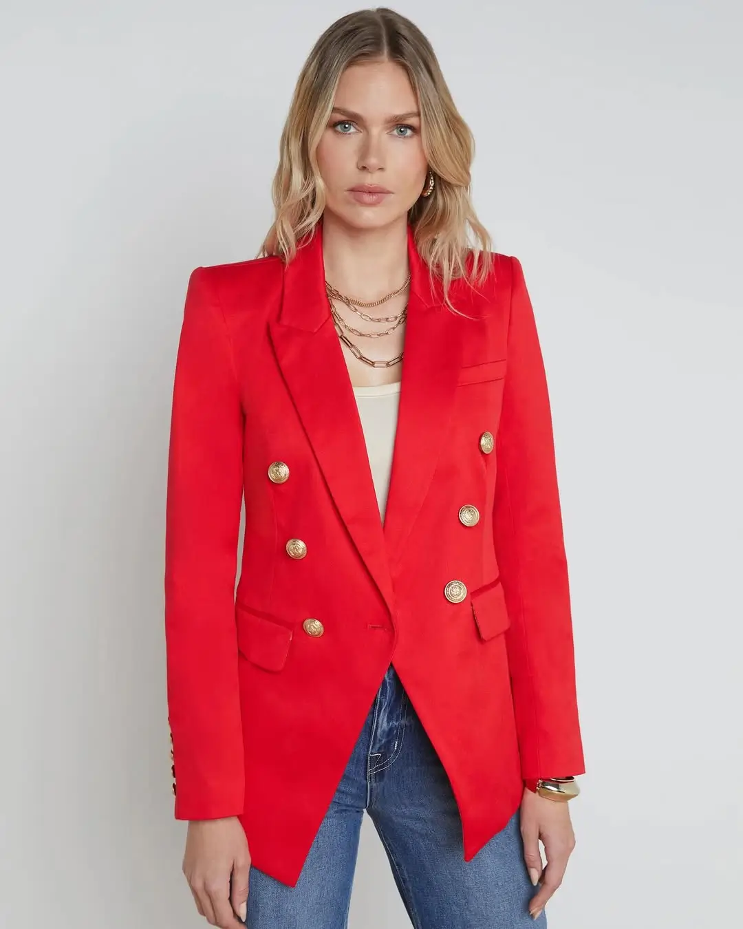casual summer blazer outfits 2026 Statement Red Blazer That Does All the Talking
