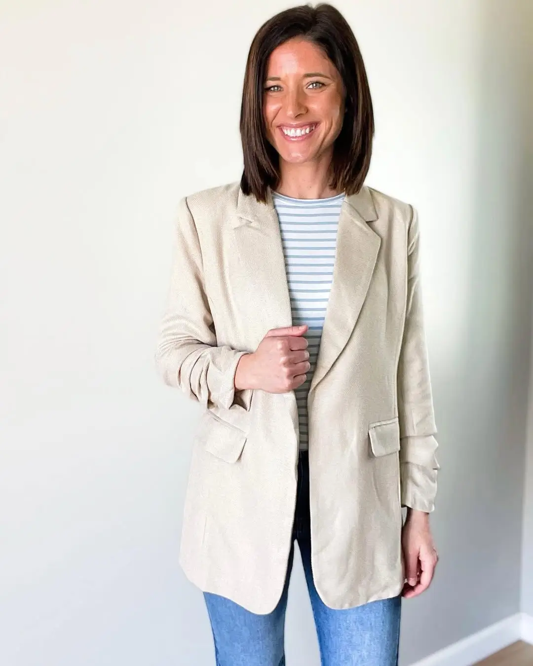 casual summer blazer outfits 2026 Relaxed Beige Layers for Everyday Ease