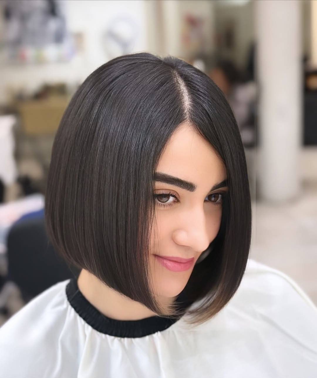 summer bob haircut 2026 Classic Rounded Bob with Side Part Polish