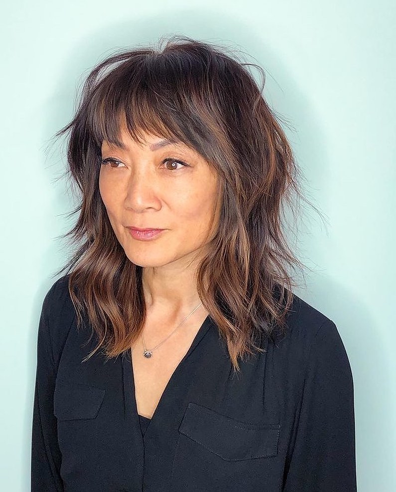 chic summer shag haircut 2026 textured medium shag haircut