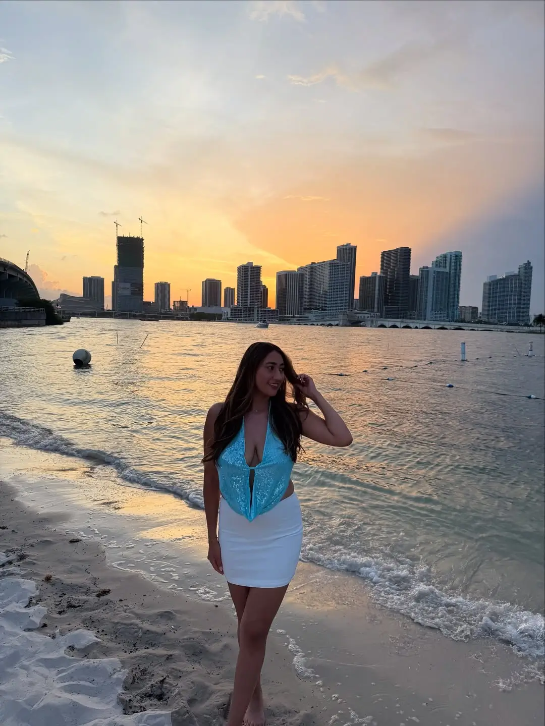 comfy breathable summer outfits 2026 Sunset sparkle with breathable confidence