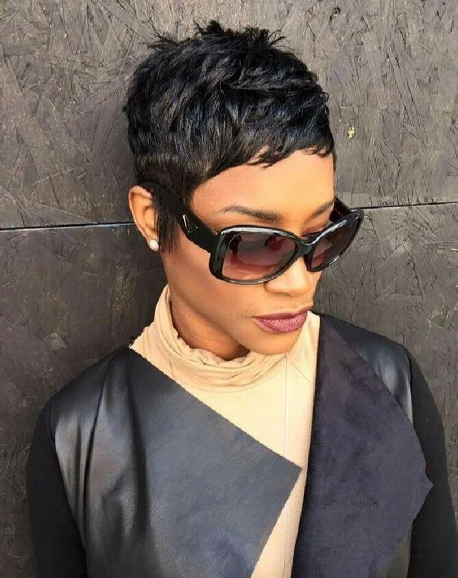 cute summer hairstyle black women 2026 Ultra-Short Textured Pixie with Edge