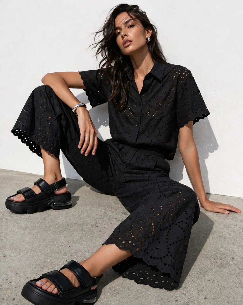 dressy summer jumpsuit outfits 2026 Relaxed Eyelet Texture with an Effortless Cool Girl Twist