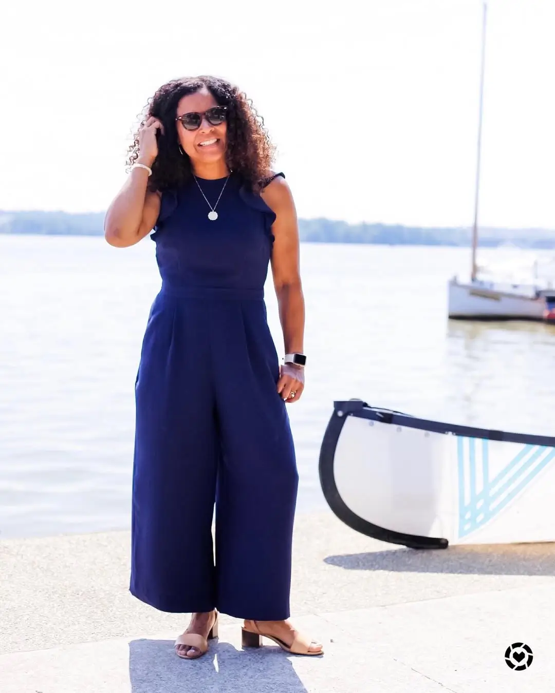 dressy summer jumpsuit outfits 2026 Navy Minimalism That Feels Timeless by the Water