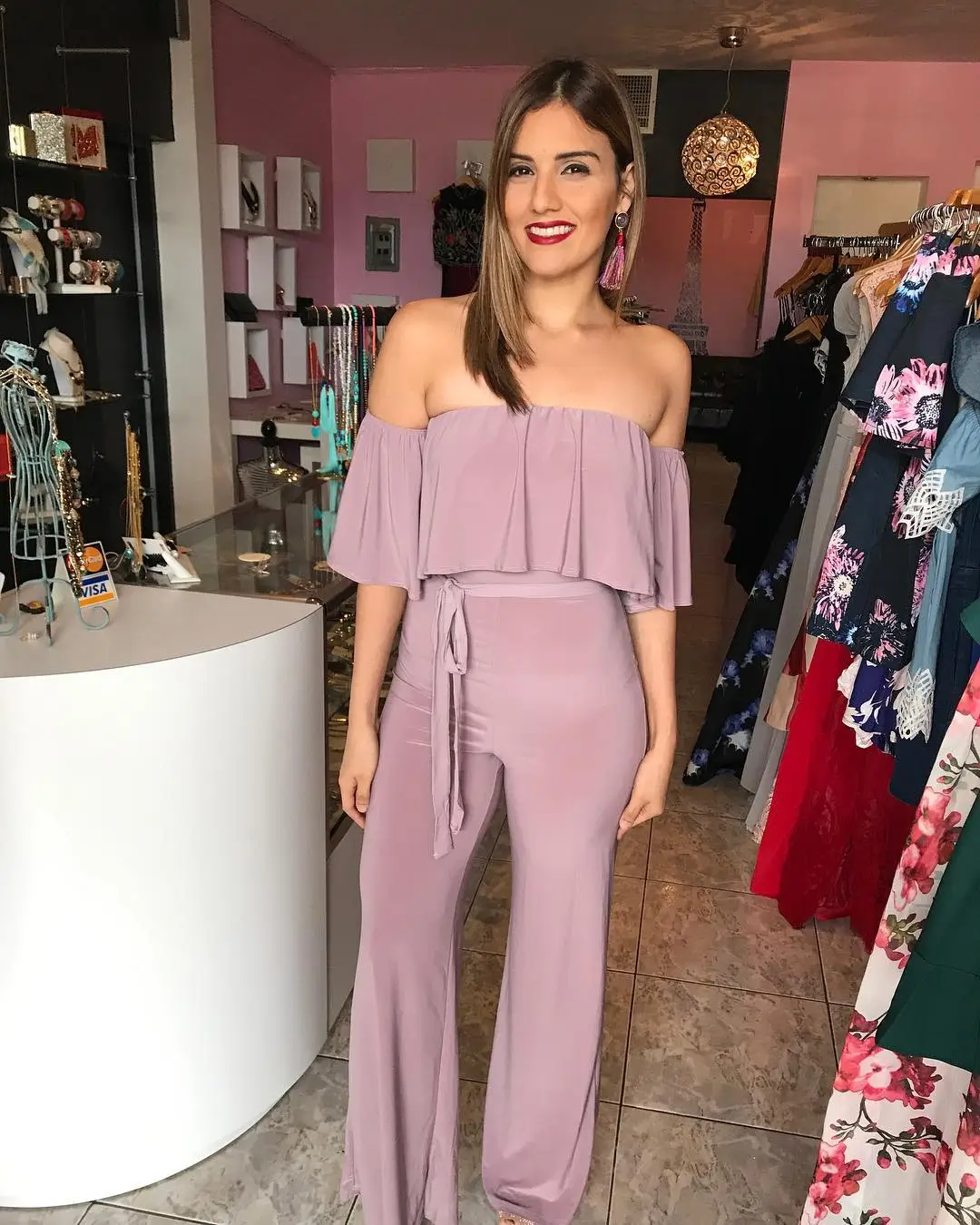 dressy summer jumpsuit outfits 2026 Off Shoulder Softness with Everyday Romance