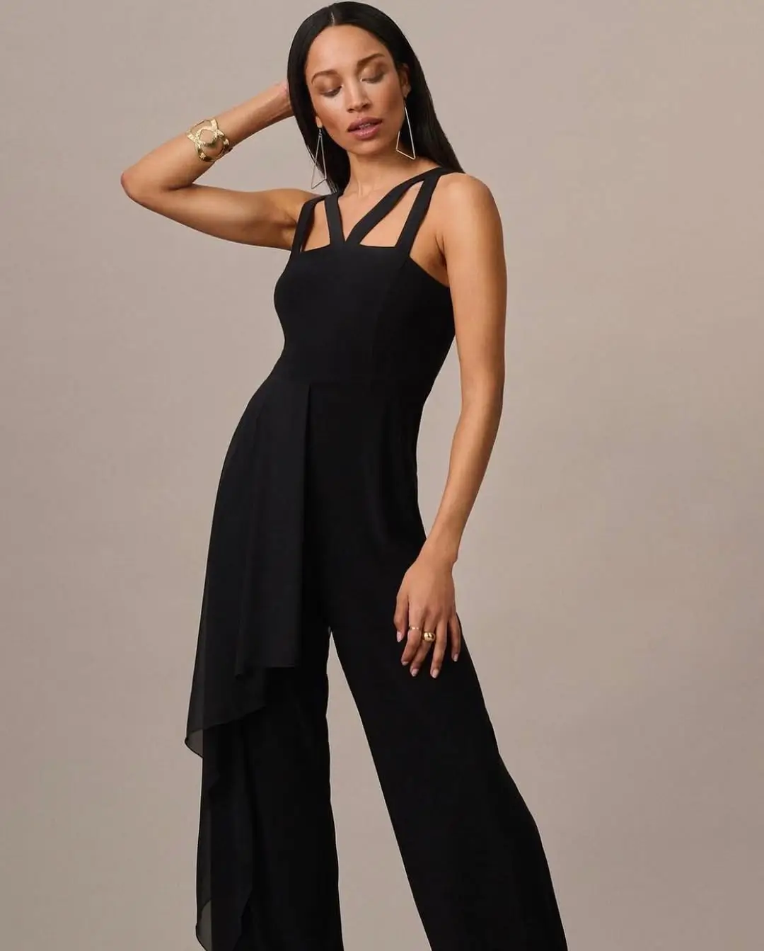 dressy summer jumpsuit outfits 2026 Modern Strap Details That Elevate the Classic Black