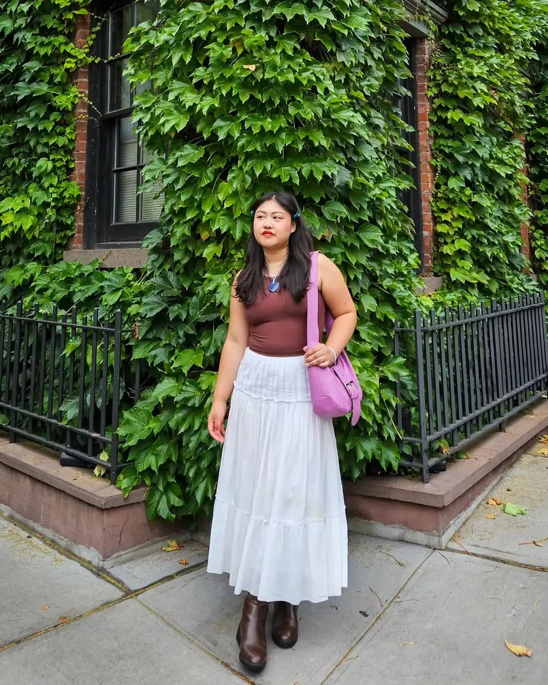 flowy summer skirt outfits 2026 Soft Grey Layers with a Hint of Color