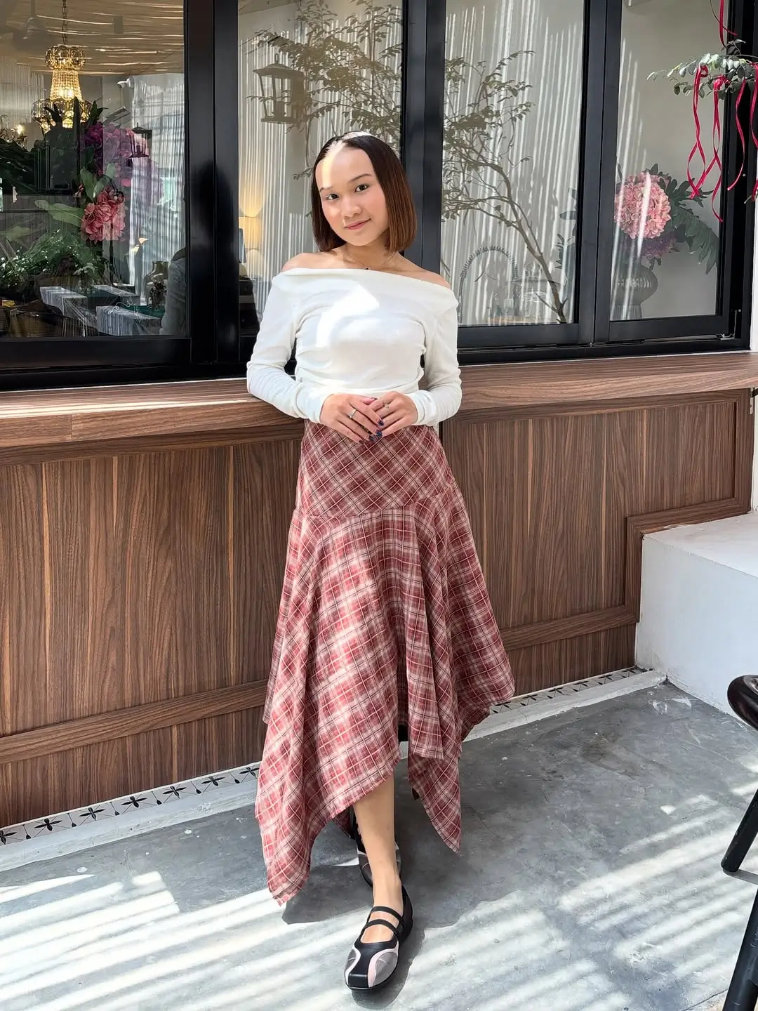 flowy summer skirt outfits 2026 Soft Plaid and Feminine Structure