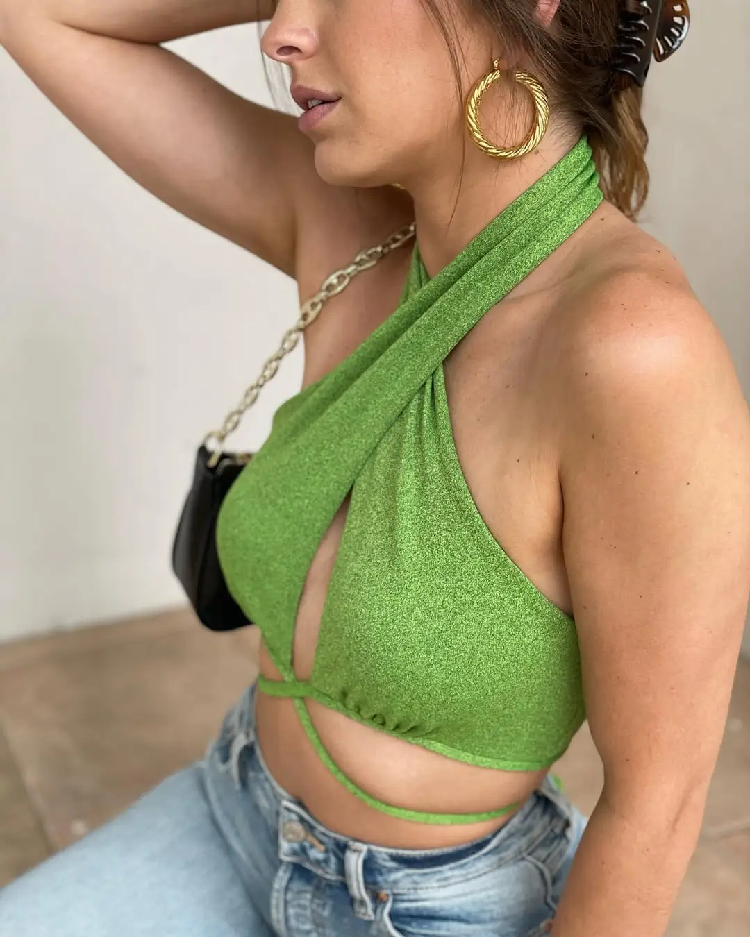 halter summer crop top outfits 2026 Sporty Halter Meets Off-Duty Cool Girl