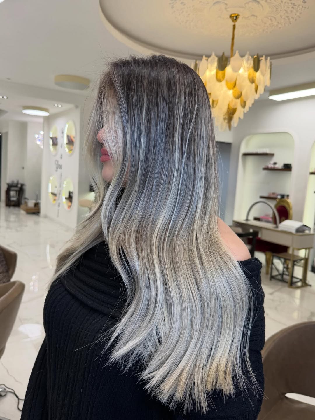 summer blonde hair color 2026 Smoky Silver Blonde Melt with Soft Lived-In Depth