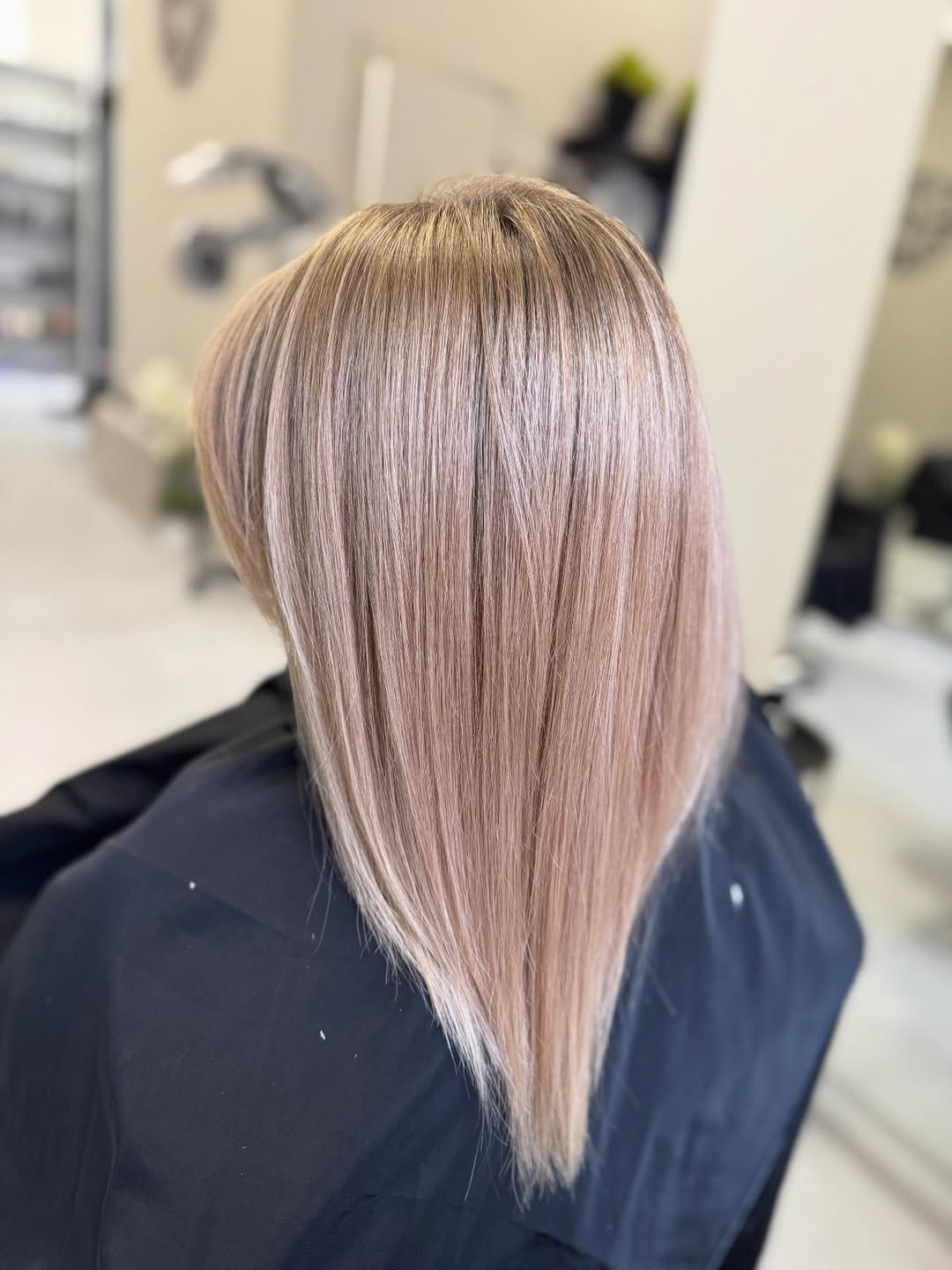 summer blonde hair color 2026 Soft Blush Beige Blonde with Sleek Precision Finish