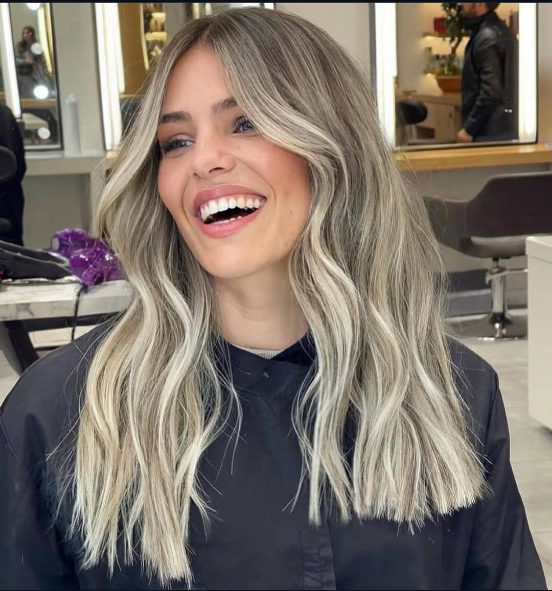 summer blonde hair color 2026 Cool Smoky Blonde Lob with Lived-In Texture
