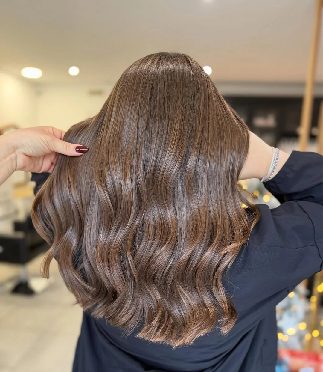 low lift summer mushroom brown hair color 2026 Dimensional Mushroom Brown Waves with Natural Shine