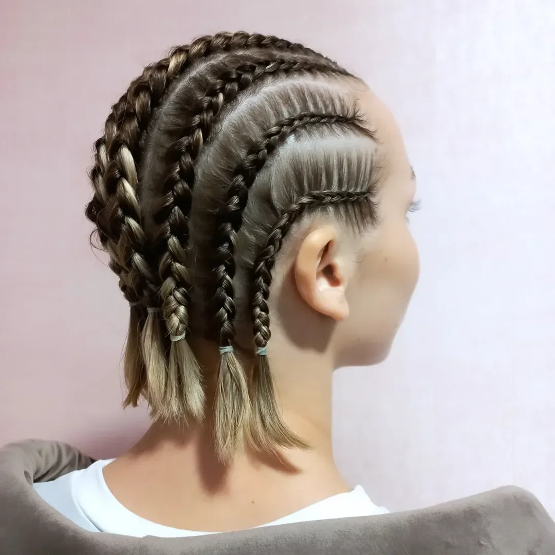 sassy summer short hairstyles 2026 Structured Cornrow Bob with Clean Parting