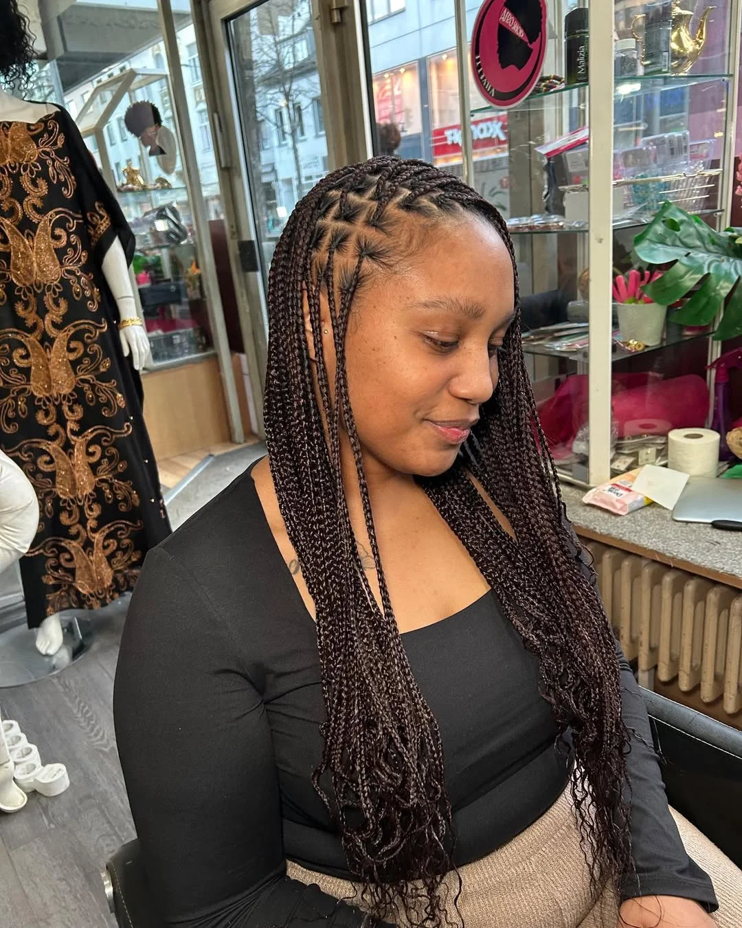 sassy summer short hairstyles 2026 Long Micro Braids with Defined Parting and Flow