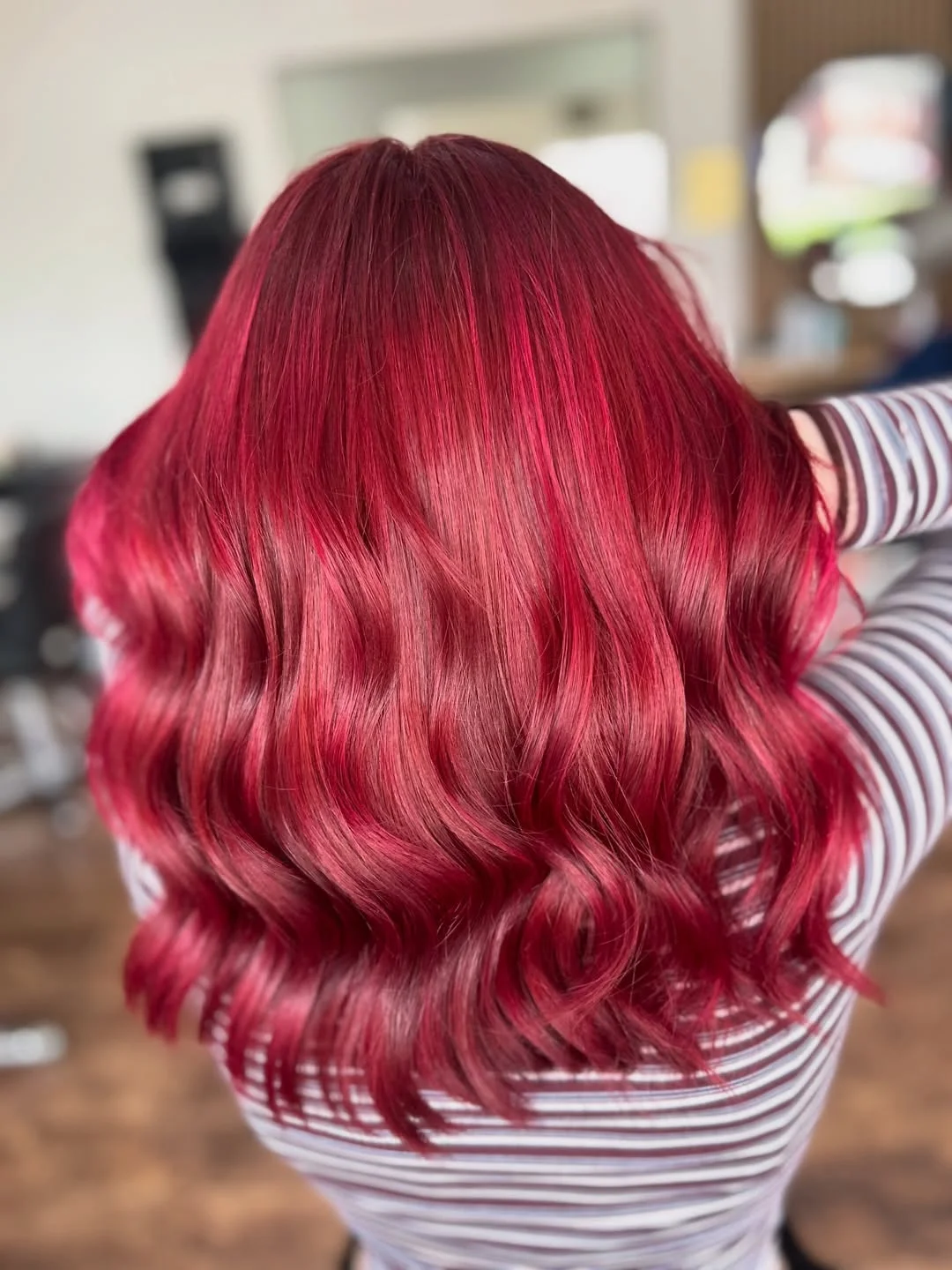 soft summer red hair color 2026 Classic Soft Red Waves with Luminous Finish