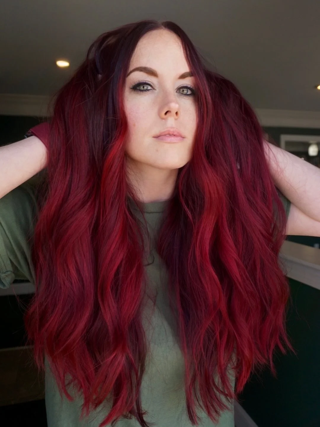 soft summer red hair color 2026 Voluminous Deep Red with Lived-In Texture