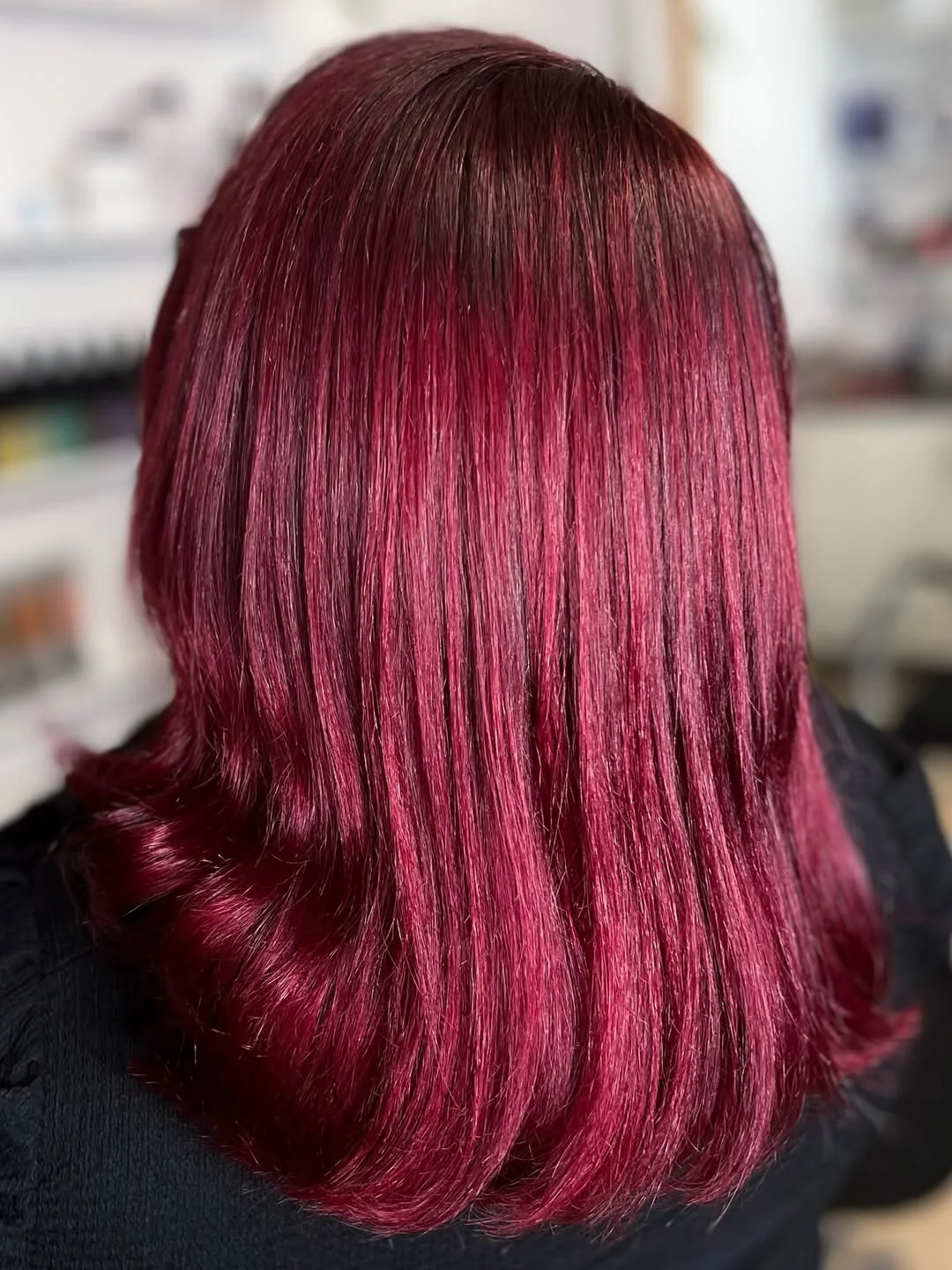 soft summer red hair color 2026 Muted Berry Red with Silky Layers