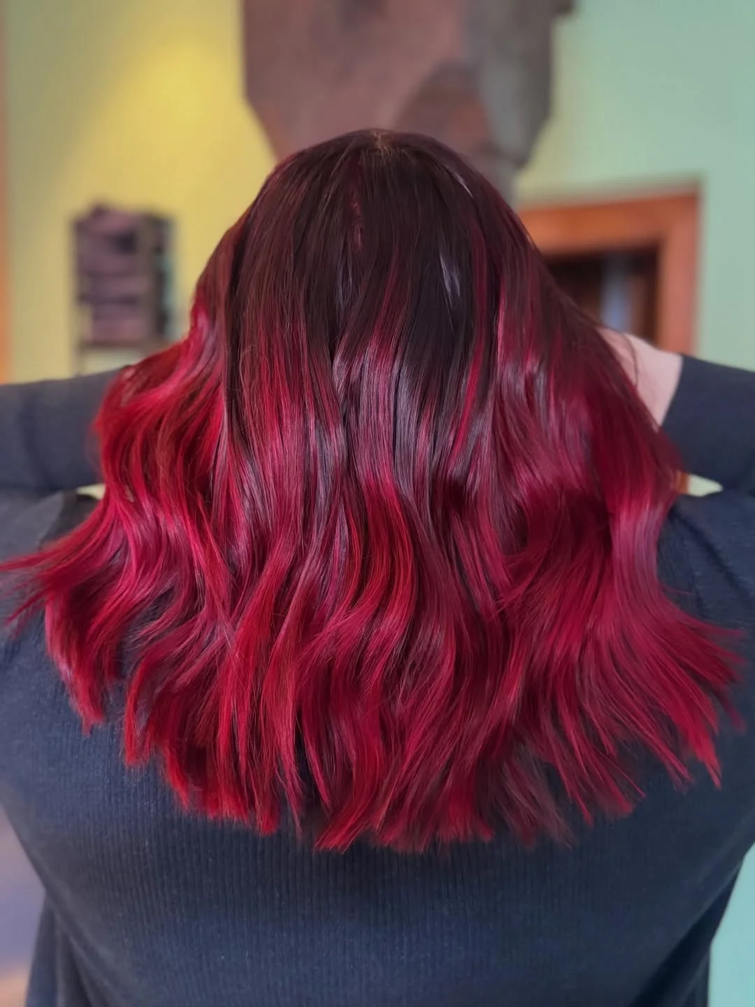 soft summer red hair color 2026 Deep Wine Melt with Soft Dimension