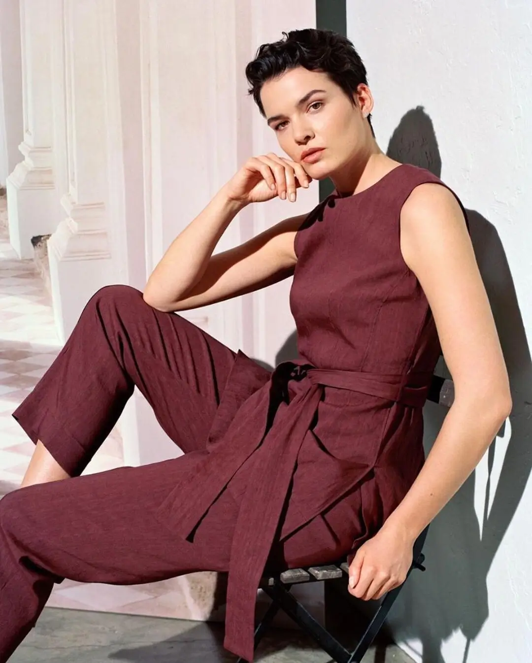 summer business casual outfit 2026 Soft Structure in a Modern Neutral Jumpsuit