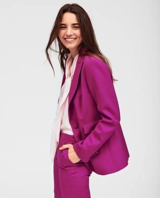 summer business casual outfit 2026 Bold Pink Tailoring That Feels Like Confidence