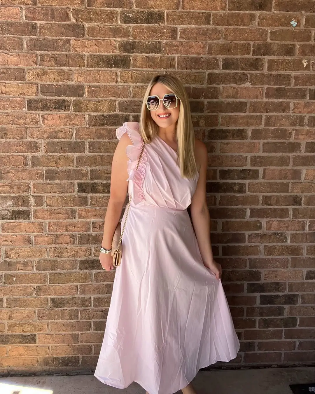 summer flowy maxi dresses 2026 Blush Simplicity The Feminine One Shoulder Statement