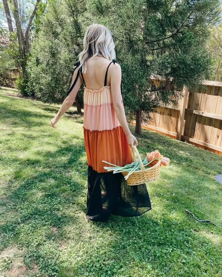 summer flowy maxi dresses 2026 Sunset Layers and Bare Backs The Playful Color Block Maxi