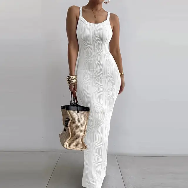 summer sleeveless dresses 2026 Clean White Lines Minimalism That Speaks Loudly