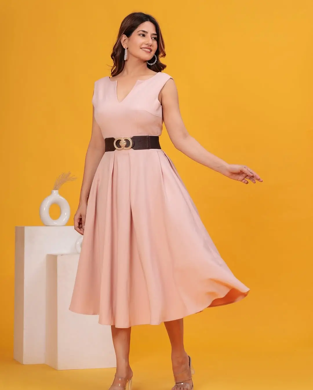 summer sleeveless dresses 2026 Soft Blush Midi Classic Femininity Reimagined