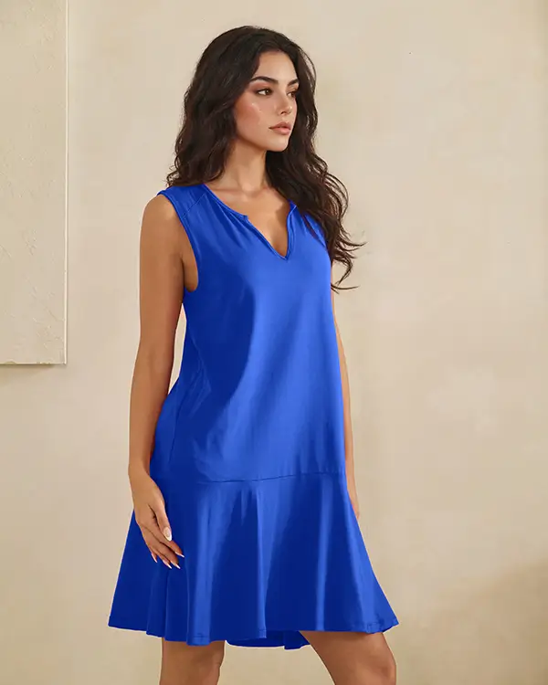 summer sleeveless dresses 2026 Electric Blue Ease That Effortless Everyday Statement
