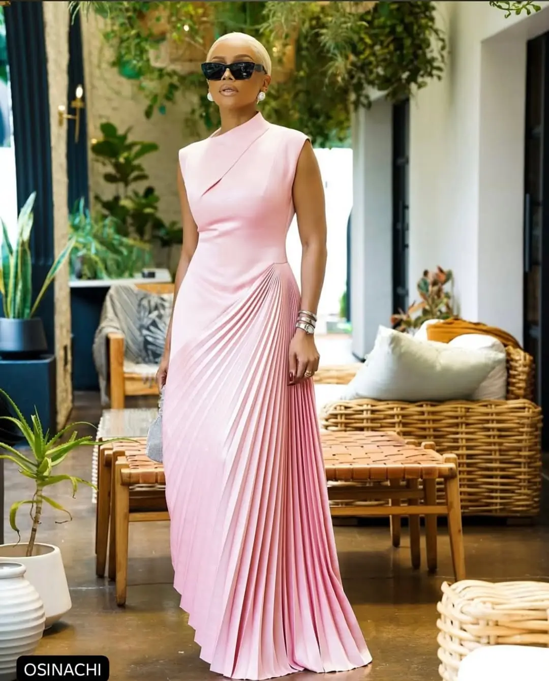 summer sleeveless dresses 2026 Modern Pink Pleats Where Structure Meets Softness