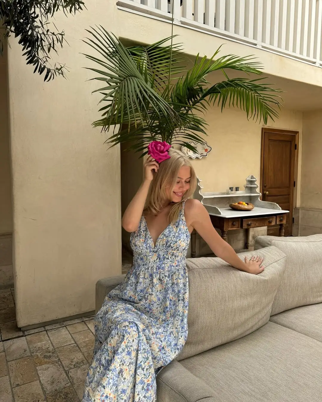 summer sundresses 2026 Soft Blue Florals and That Effortless Glow