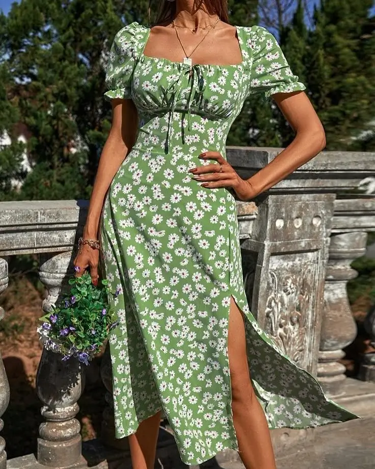 summer sundresses 2026 Green Daisy Days with a Hint of Euro Summer