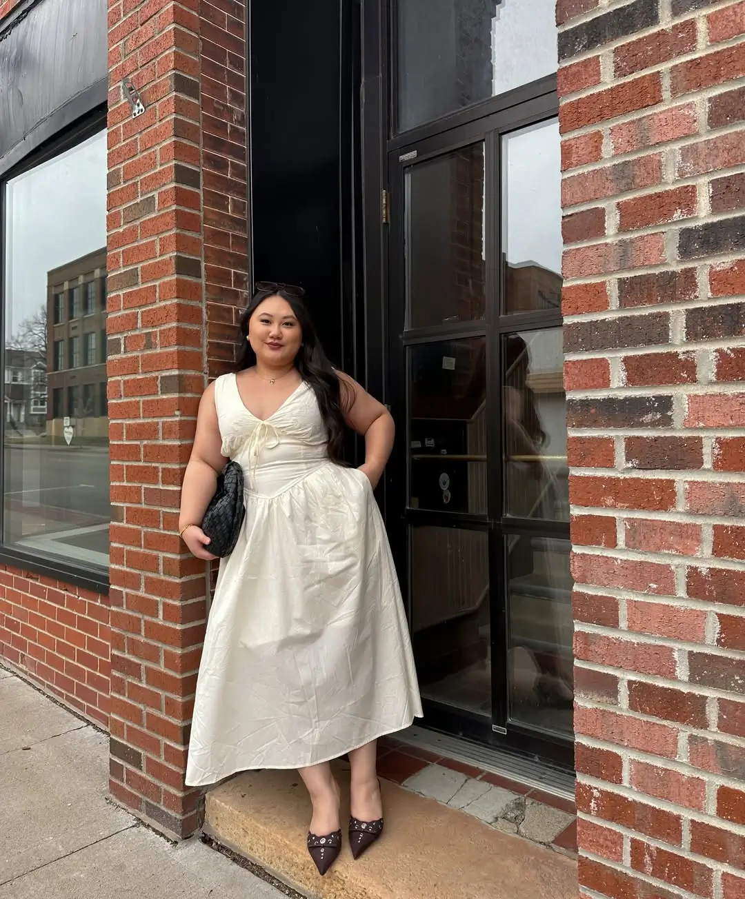 trendy midsize outfits summer 2026 Soft Ivory Dress That Feels Like Summer Air