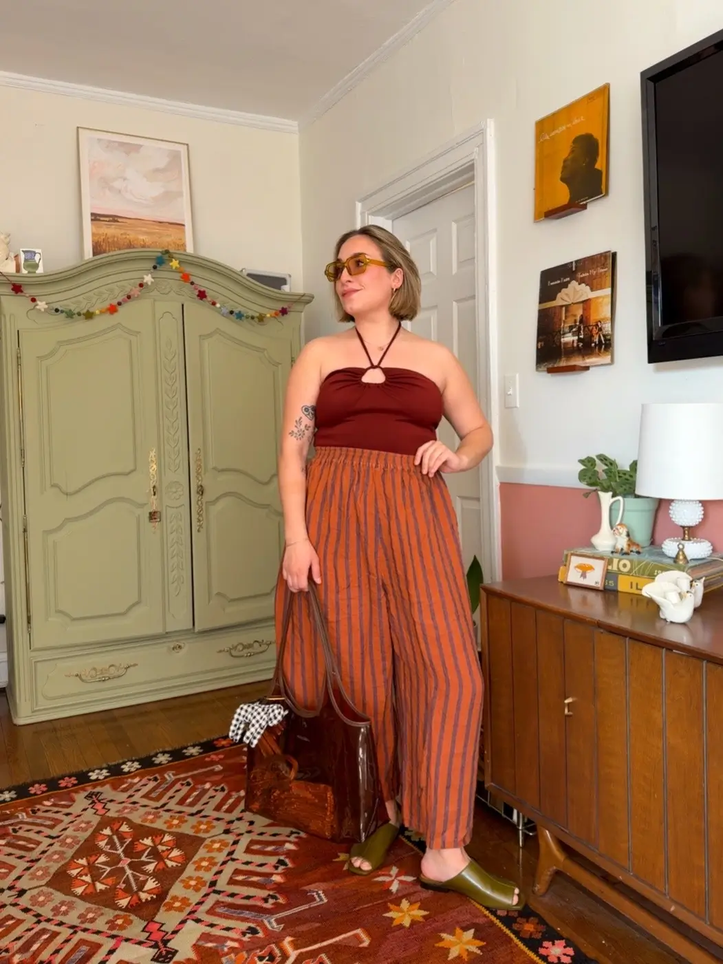 trendy midsize outfits summer 2026 Warm Tones and Retro Stripes That Just Work