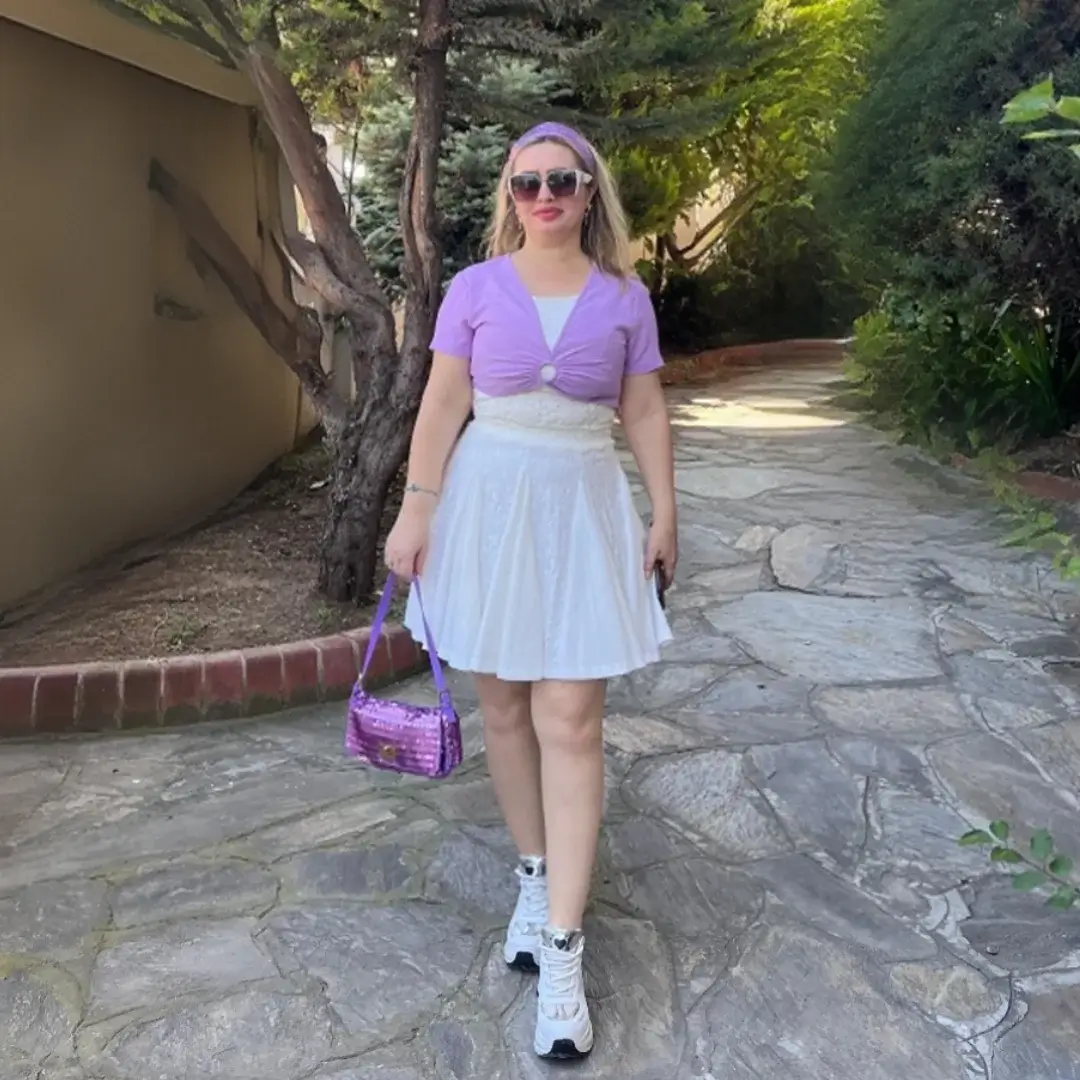 trendy midsize outfits summer 2026 Playful Lilac Layers for Soft Girl Summer Energy