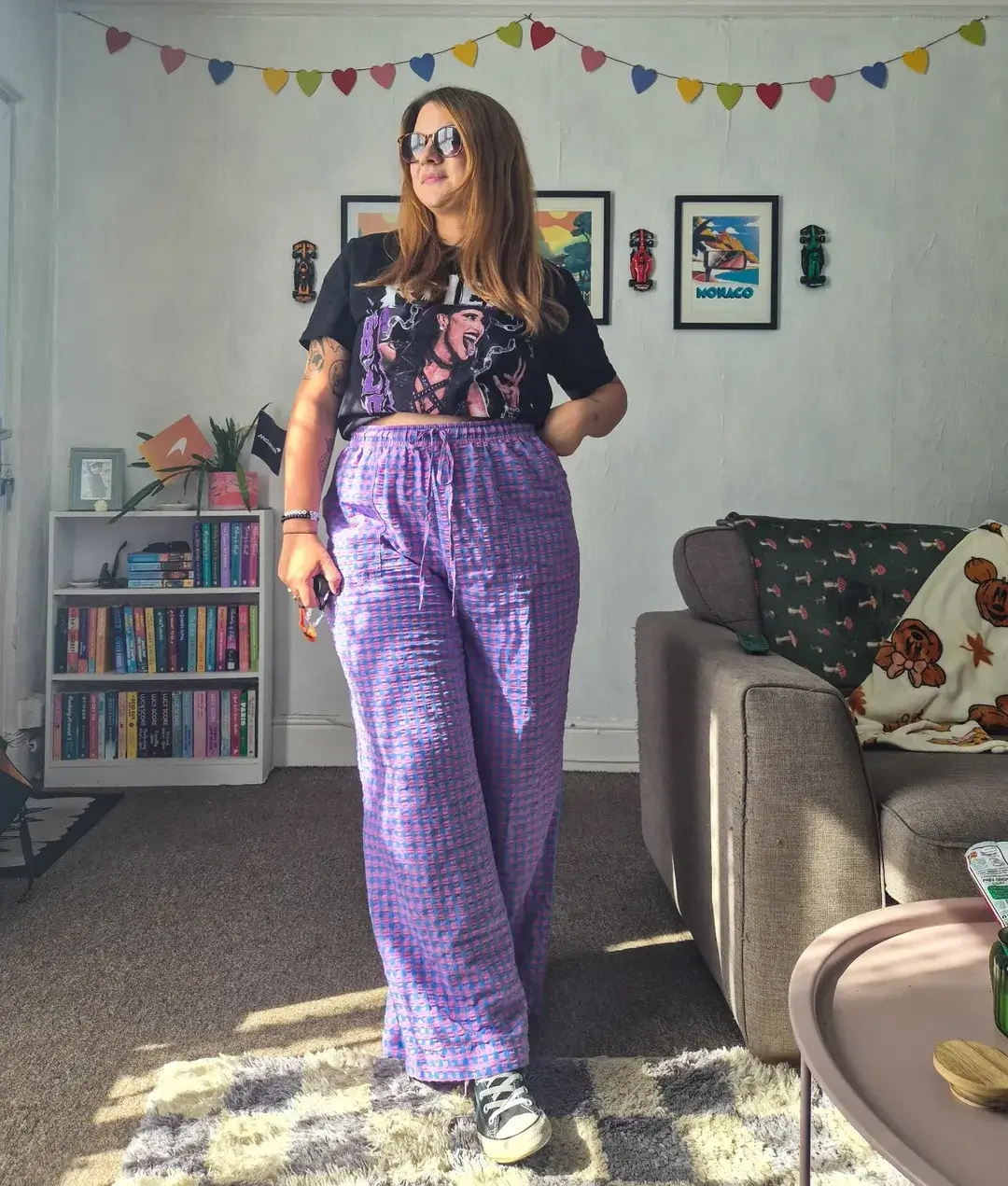 trendy midsize outfits summer 2026 Graphic Tee and Wide-Leg Pants Done Right