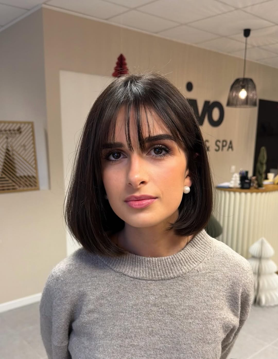 trendy summer hair color ideas for brunettes 2026 Soft Parisian Bob with Airy Brunette Dimension