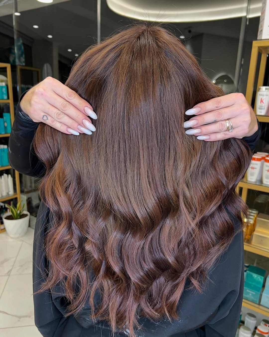 trendy summer hair color ideas for brunettes 2026 Muted Ash Brunette with Soft Dimensional Waves