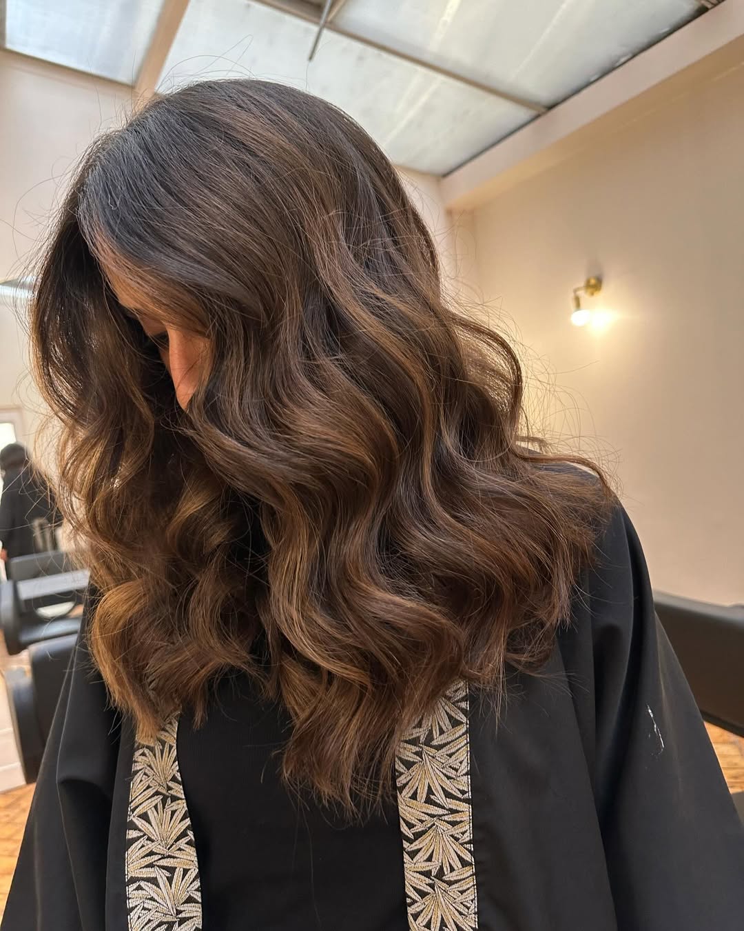 trendy summer hair color ideas for brunettes 2026 Long Brunette Balayage with Honeyed Movement