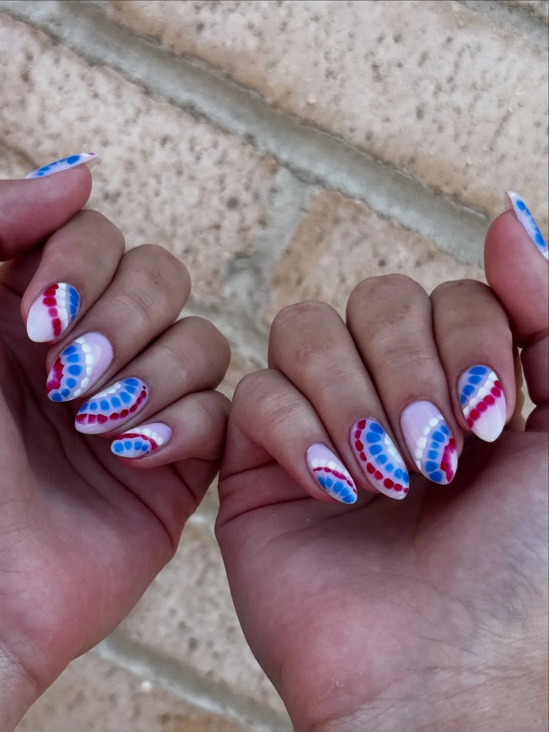 4th of july nails 2026 Firework-Inspired Scalloped Nail Art