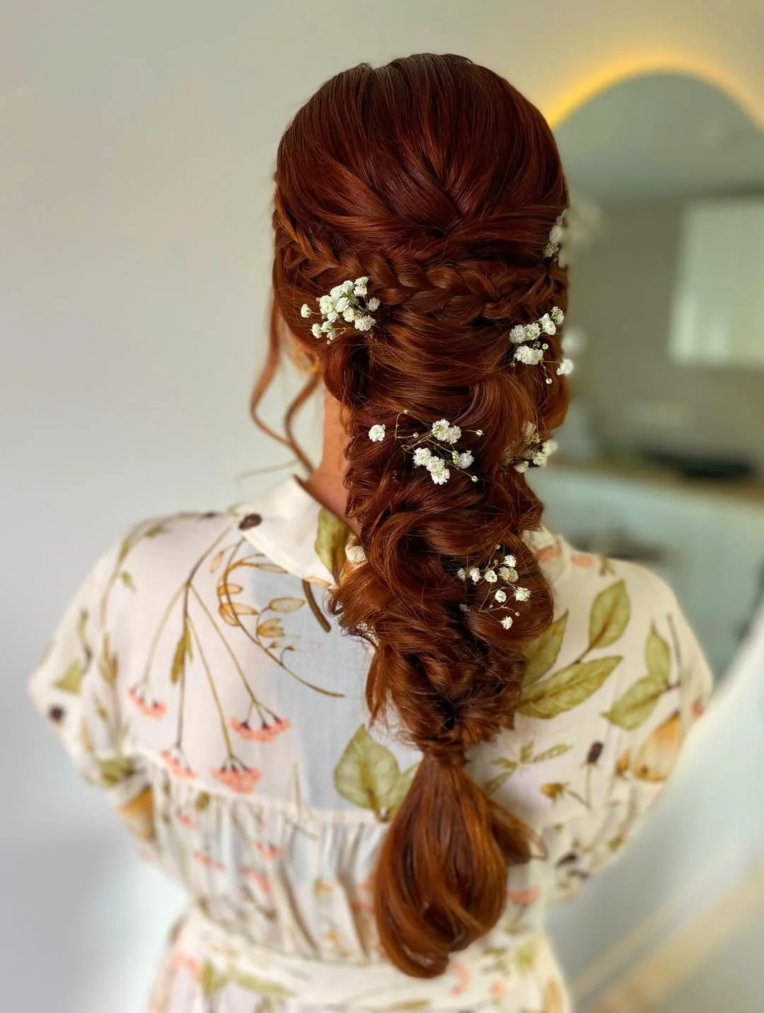 boho summer wavy hairstyle 2026 Warm Copper Boho Braid with Soft Romantic Texture