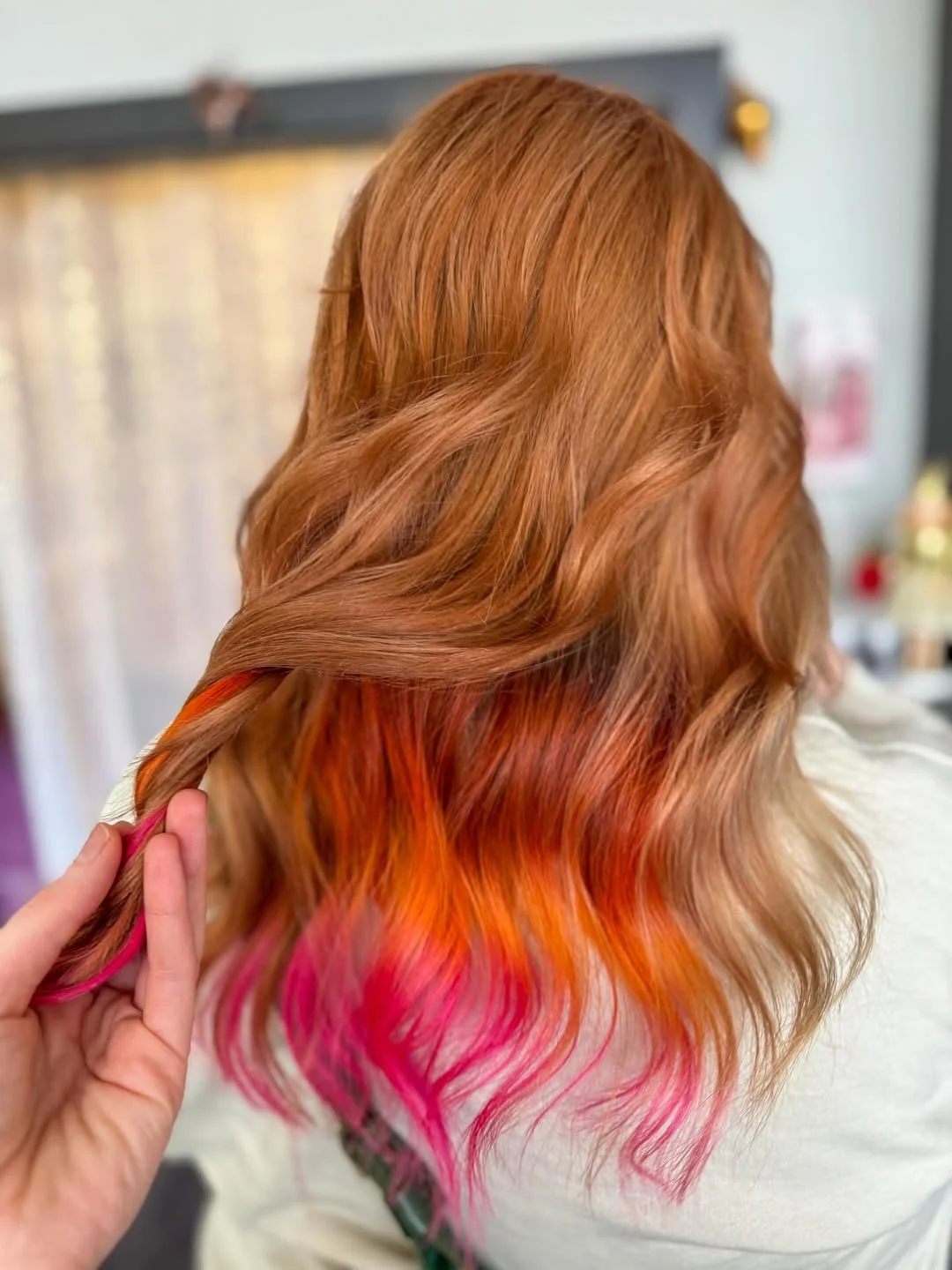 bright summer apricot blonde hair color 2026 Creative Peach Flame Ends with Fantasy Summer Energy
